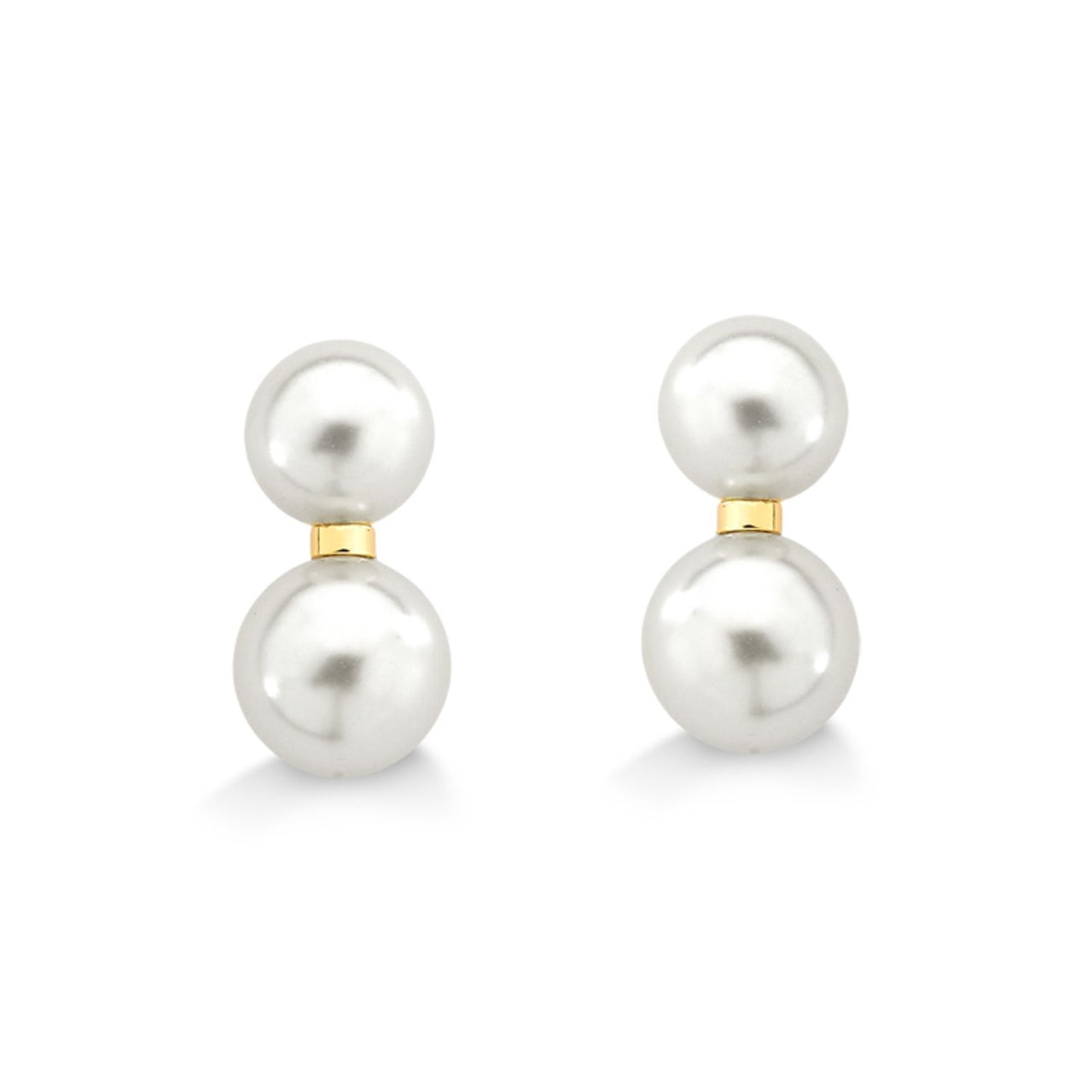 BRINCO DE PEROLA DUPLO FOLHEADO A OURO 18K