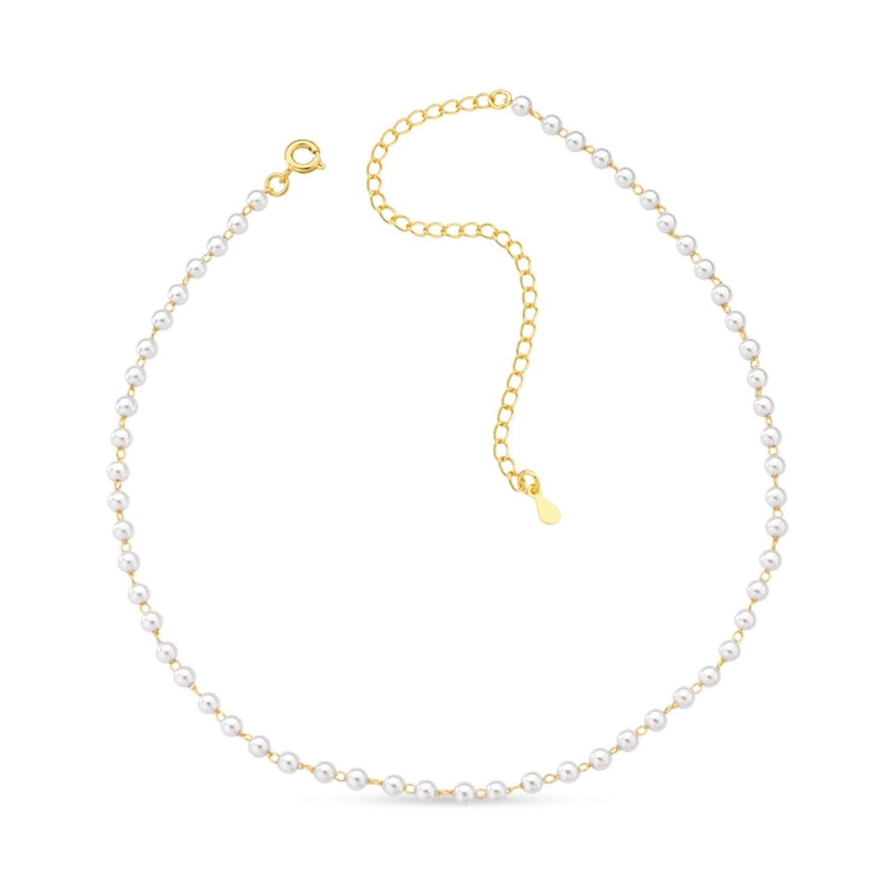CHOKER DE MICRO PEROLAS FOLHEADO A OURO 18K