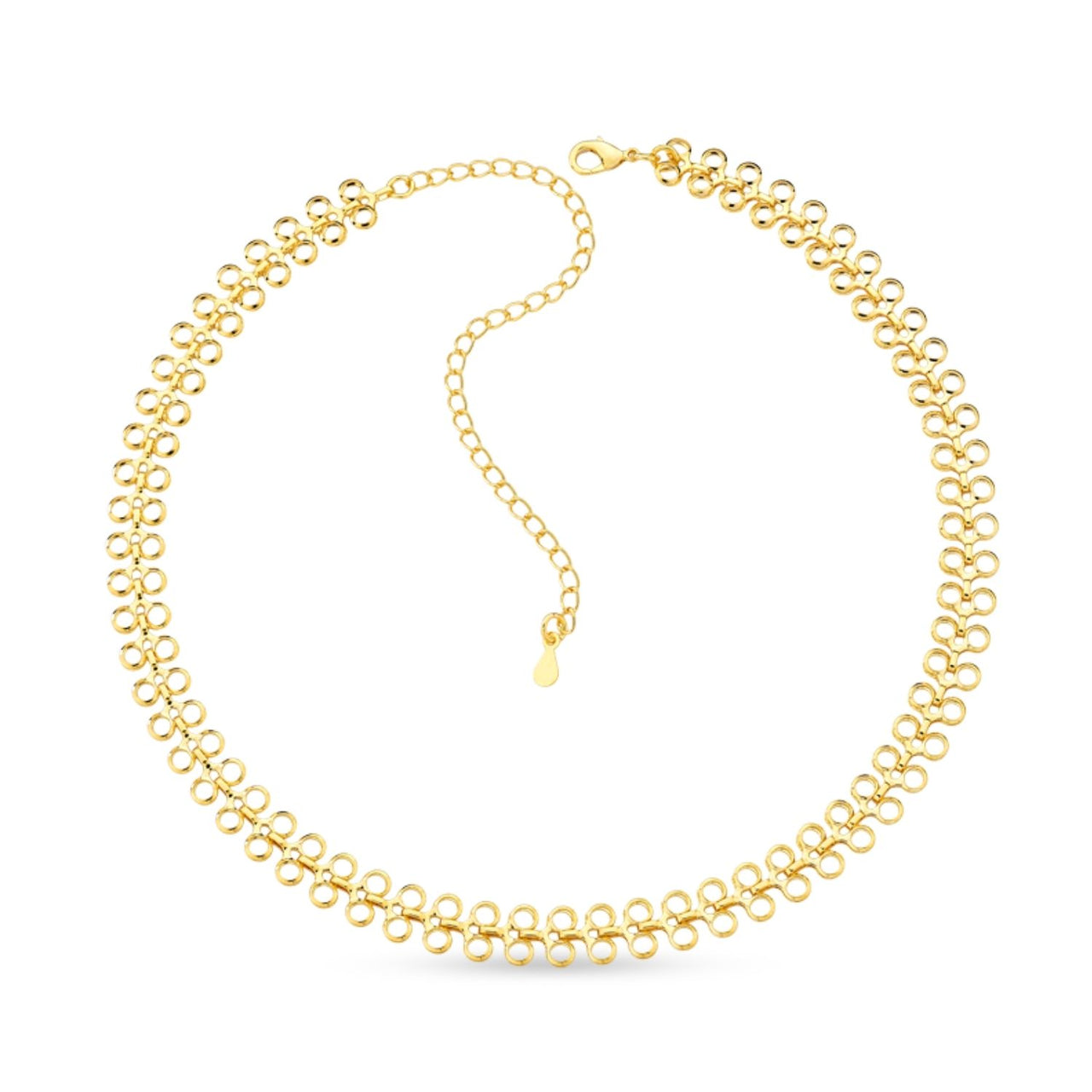 CHOKER ELOS ARREDONDADOS FOLHEADO A OURO 18K