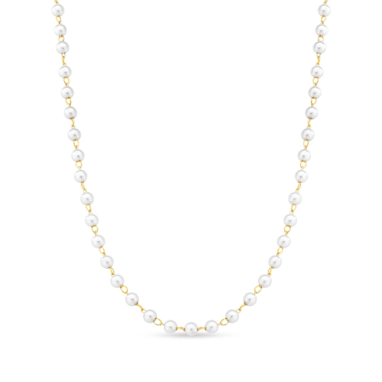 COLAR DE MICRO PEROLAS FOLHEADO A OURO 18K