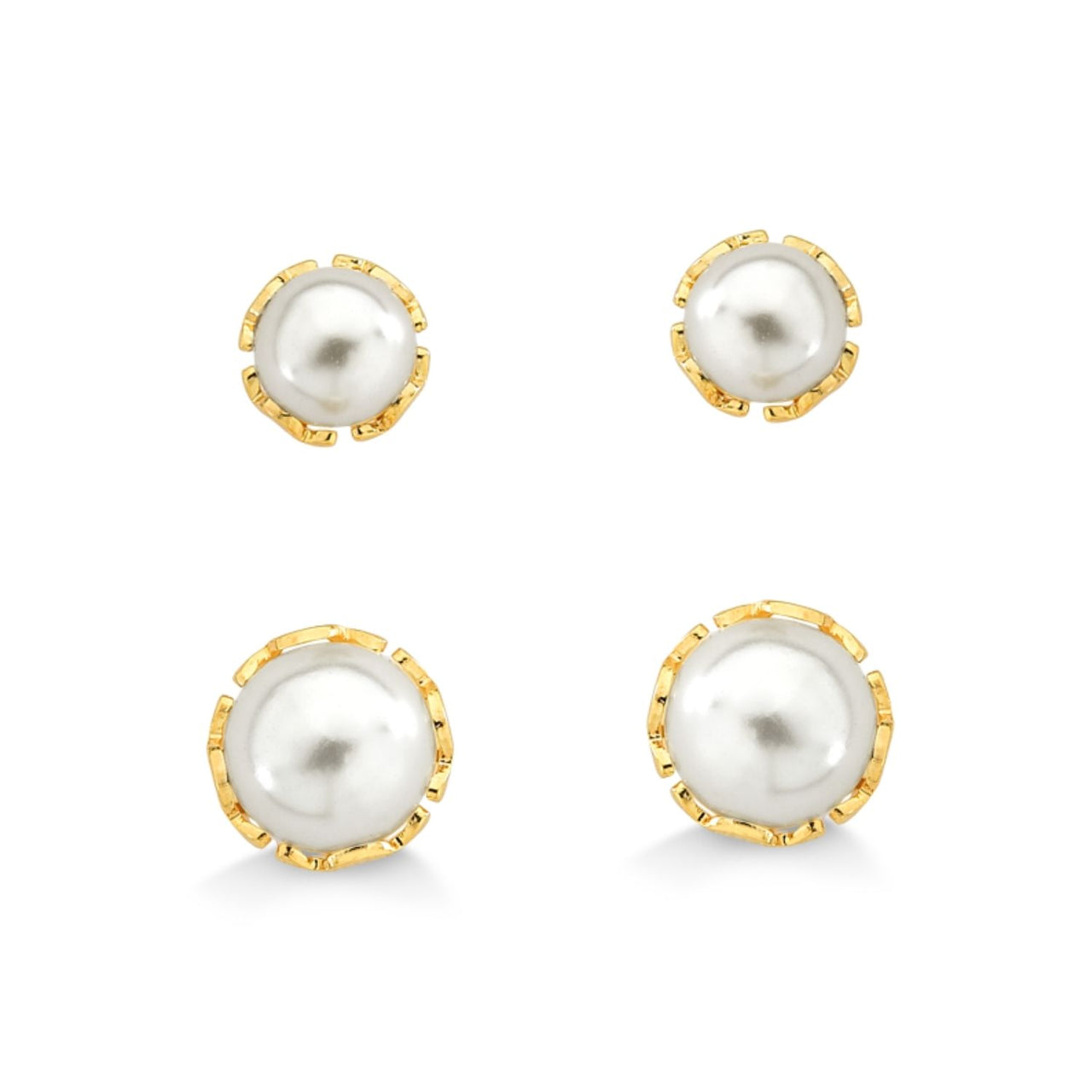 BRINCO DUPLA DE PEROLAS FOLHEADO A OURO 18K
