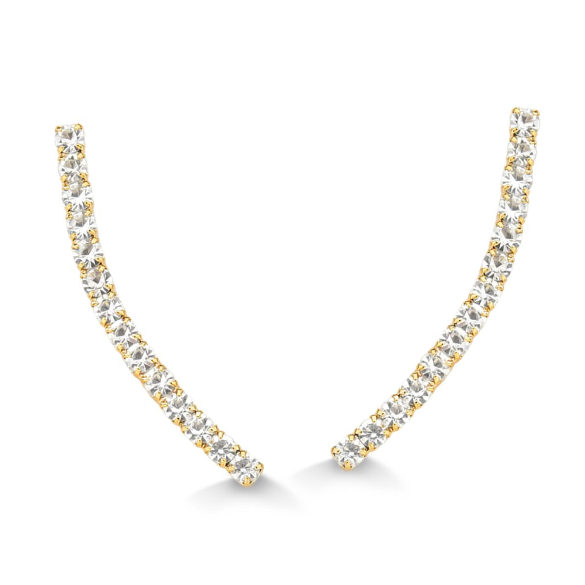 BRINCO EAR JACKET DE PEDRINHAS FOLHEADO A OURO 18K