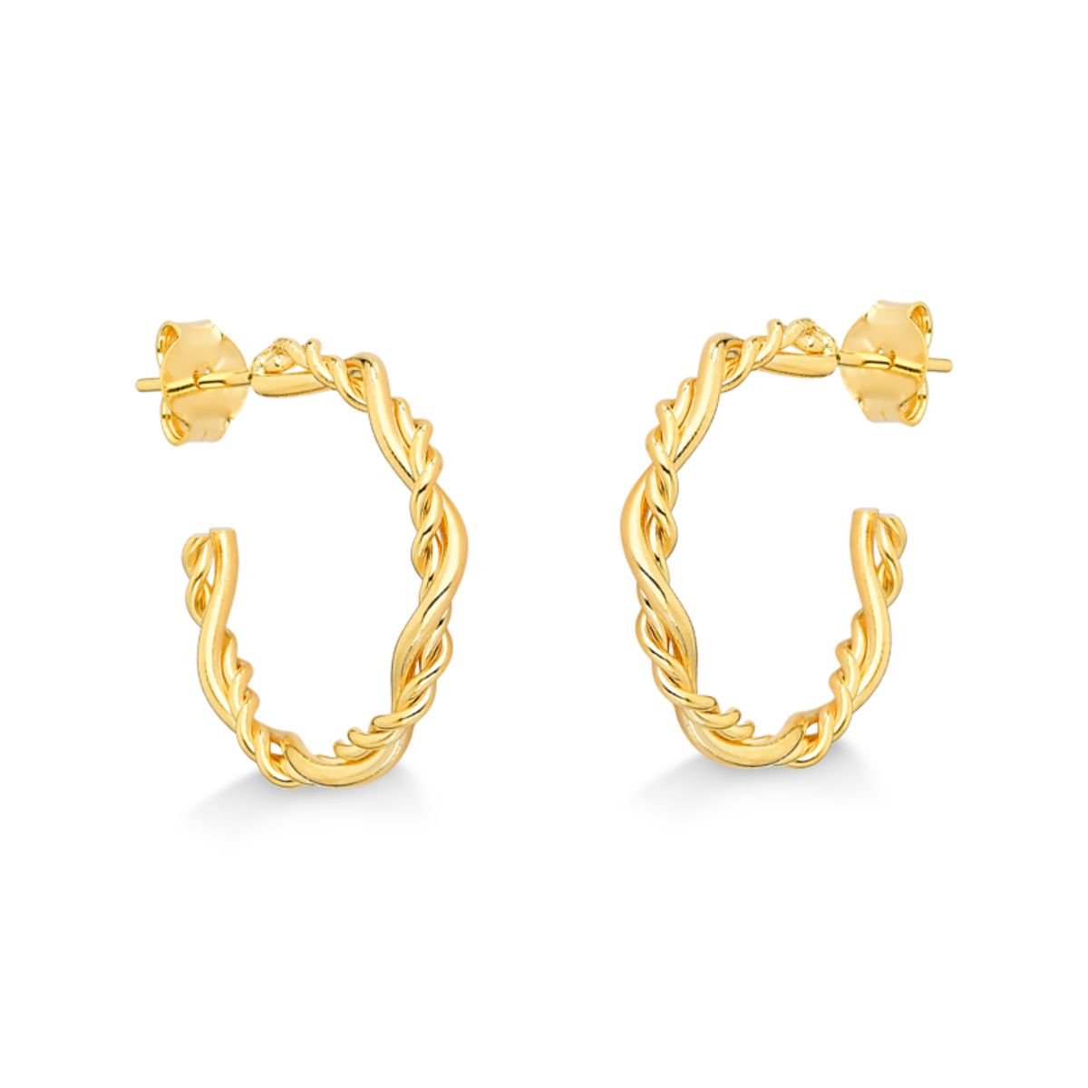 BRINCO DE ARGOLA TRANÇADA FOLHEADA A OURO 18K
