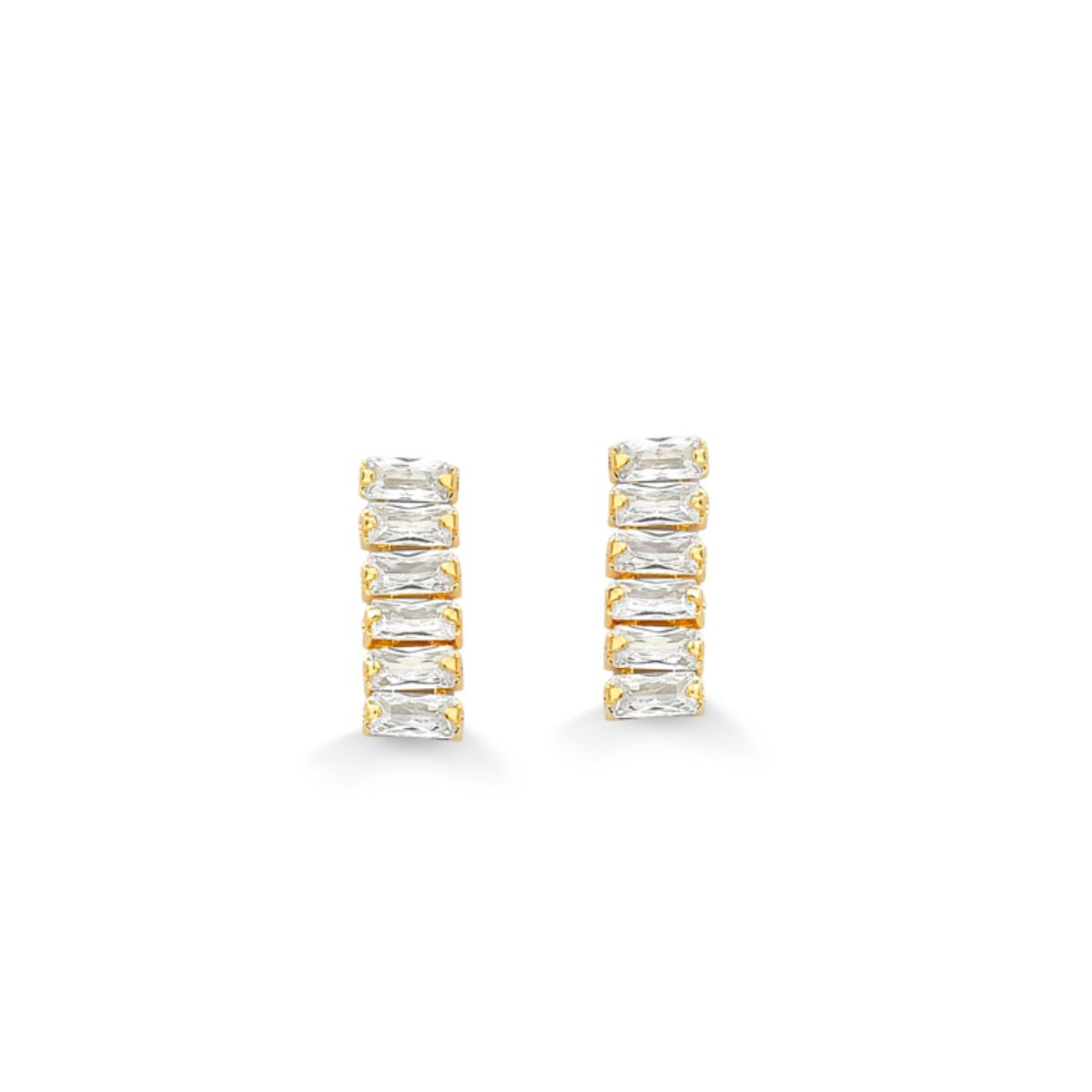 BRINCO SEIS ZIRCONIAS FOLHEADO A OURO 18K