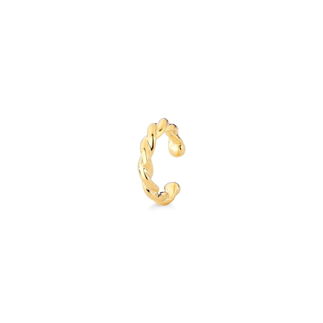 PIERCING TORCIDO PEQUENO FOLHEADO A OURO 18K