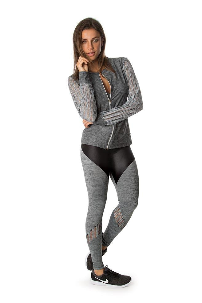 LEGGING SOFT DRY COM DETALHE EM TELA MESCLA E CIRRÊ