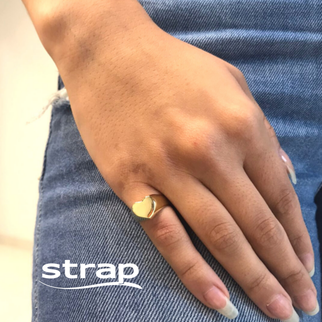 ANEL MINGO DE CORAÇÃO FOLHEADO A OURO 18K