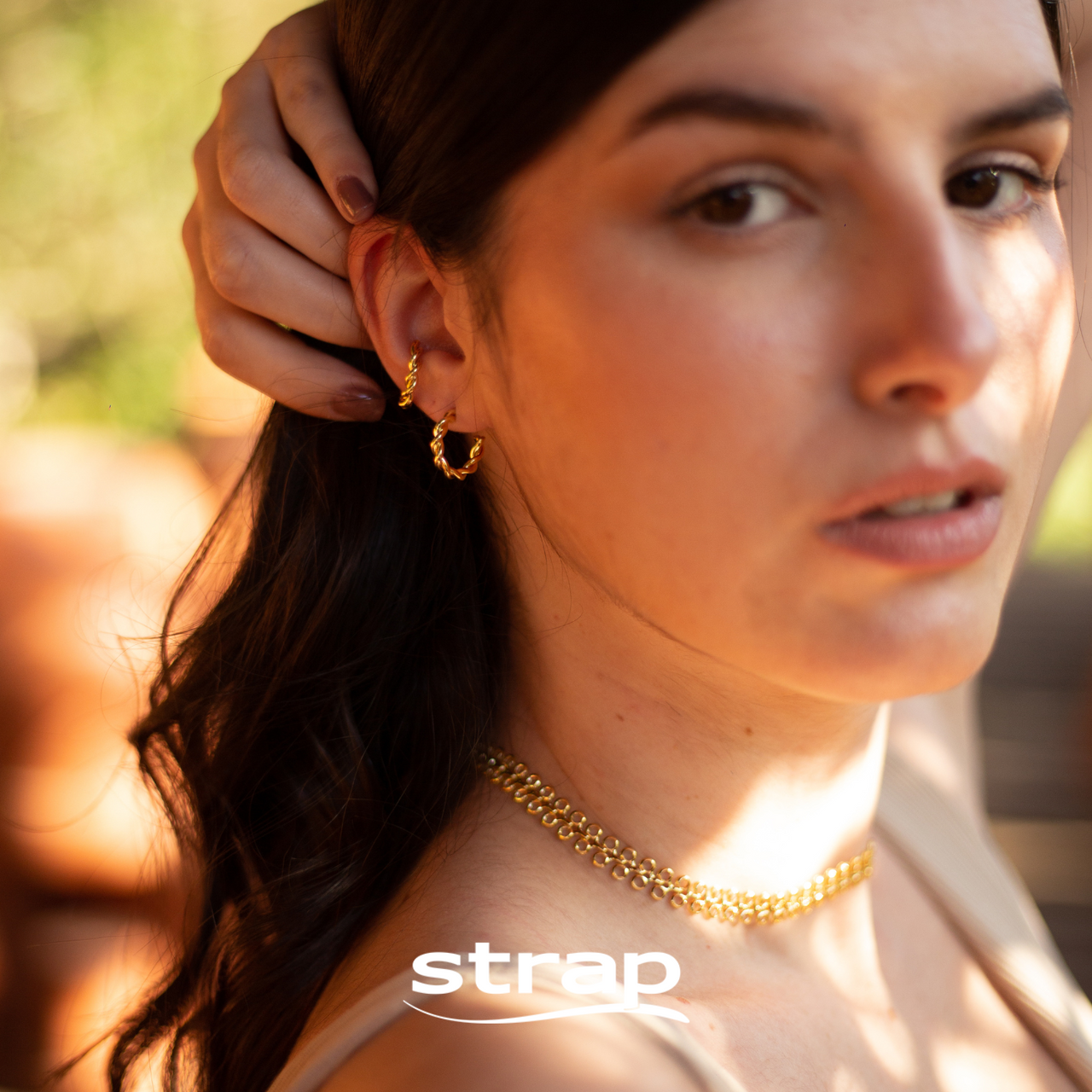 CHOKER ELOS ARREDONDADOS FOLHEADO A OURO 18K