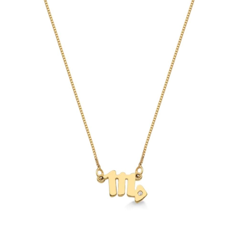 COLAR SIGNO DE ESCORPIÃO FOLHEADO A OURO 18K