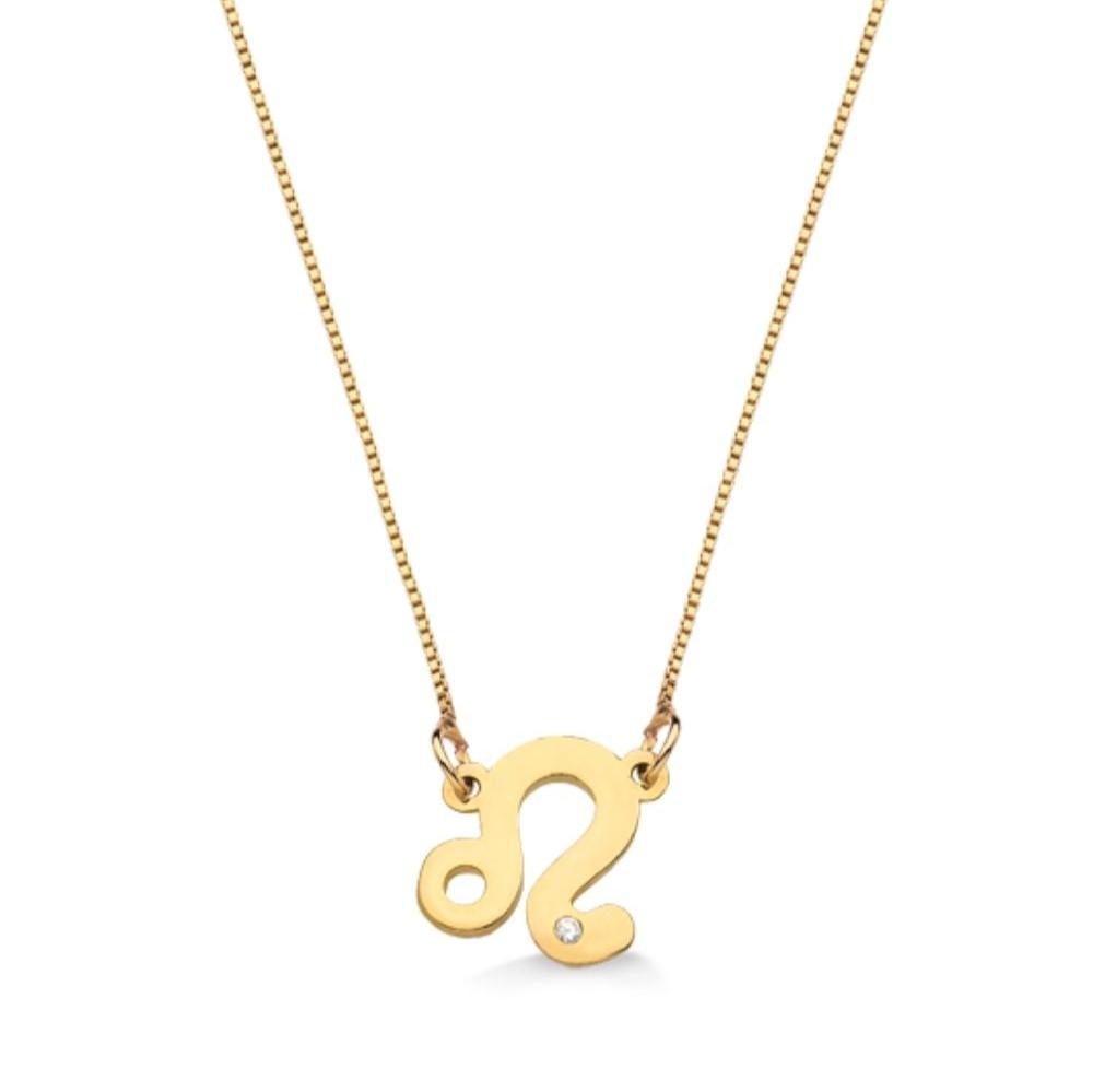 COLAR SIGNO DE LEÃO FOLHEADO A OURO 18K