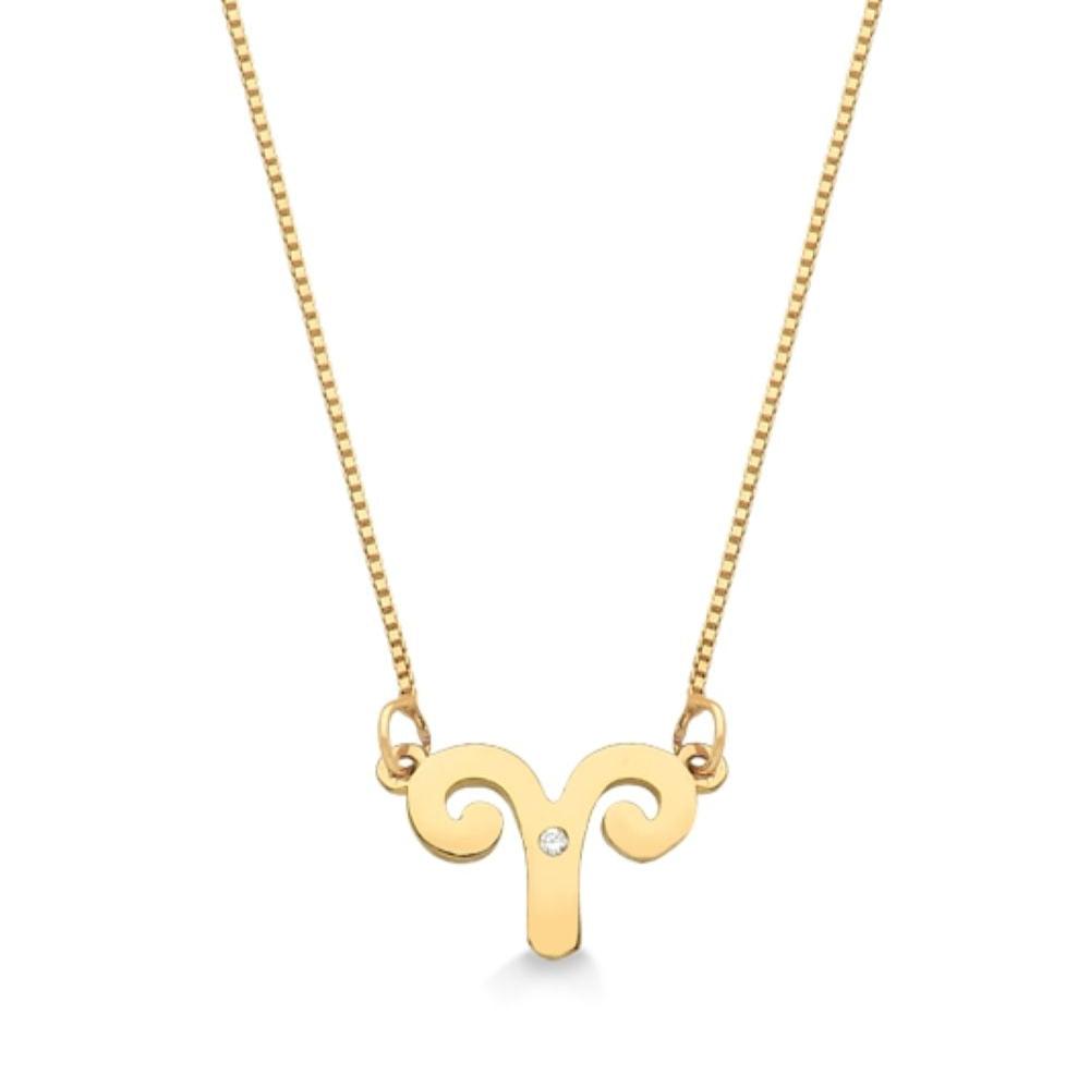 COLAR SIGNO DE ÁRIES FOLHEADO A OURO 18K