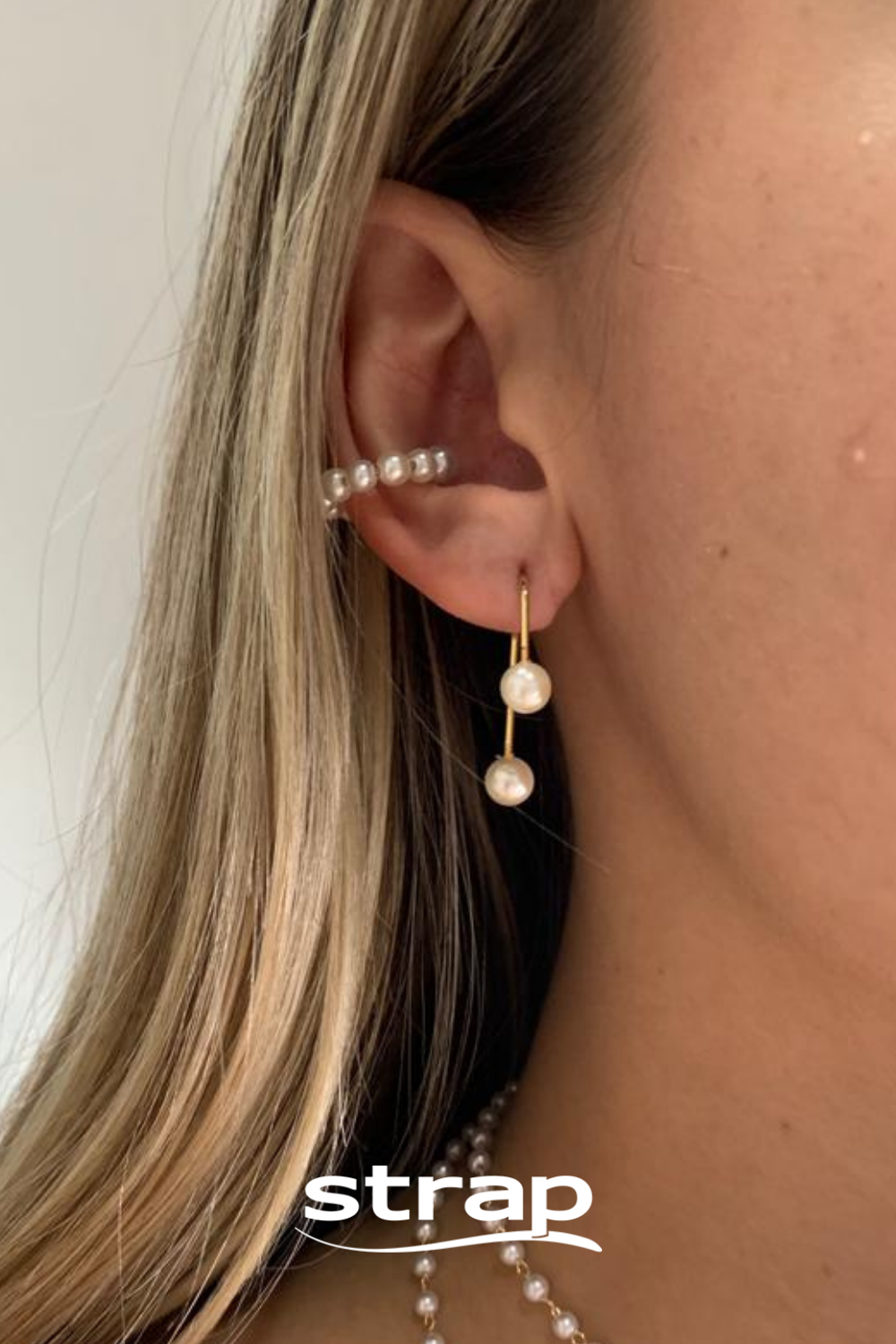 BRINCO DE PEROLA PIERCING PEQUENO FOLHEADO A OURO 18K