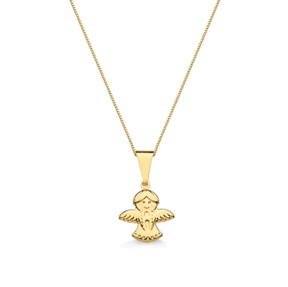COLAR COM PINGENTE DE ANJO FOLHEADO A OURO 18K