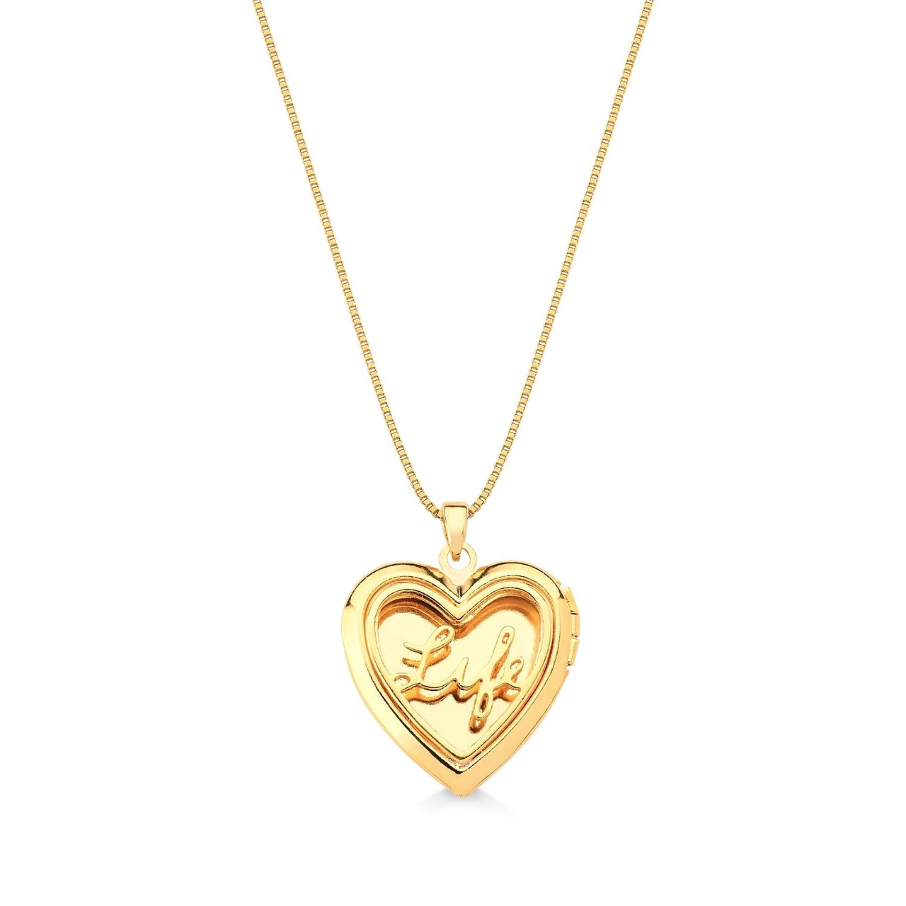 COLAR RELICARIO LIFE FOLHEADO A OURO 18K