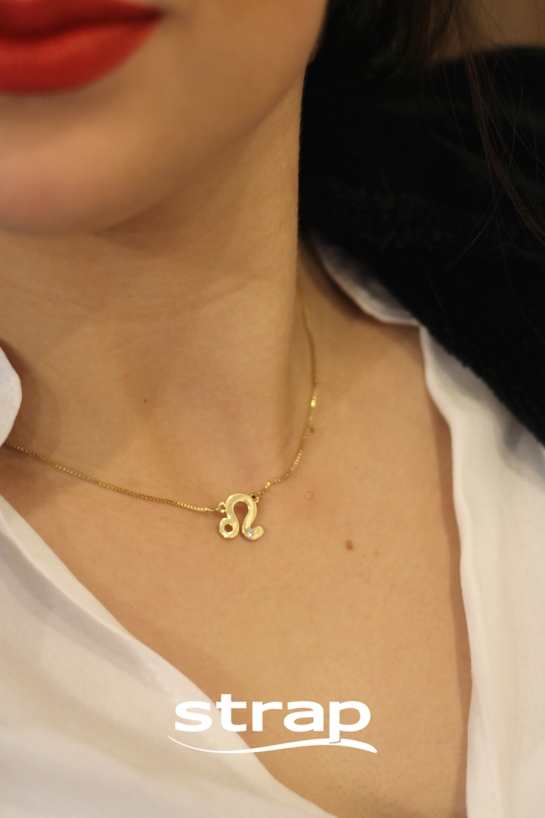 COLAR SIGNO DE LEÃO FOLHEADO A OURO 18K