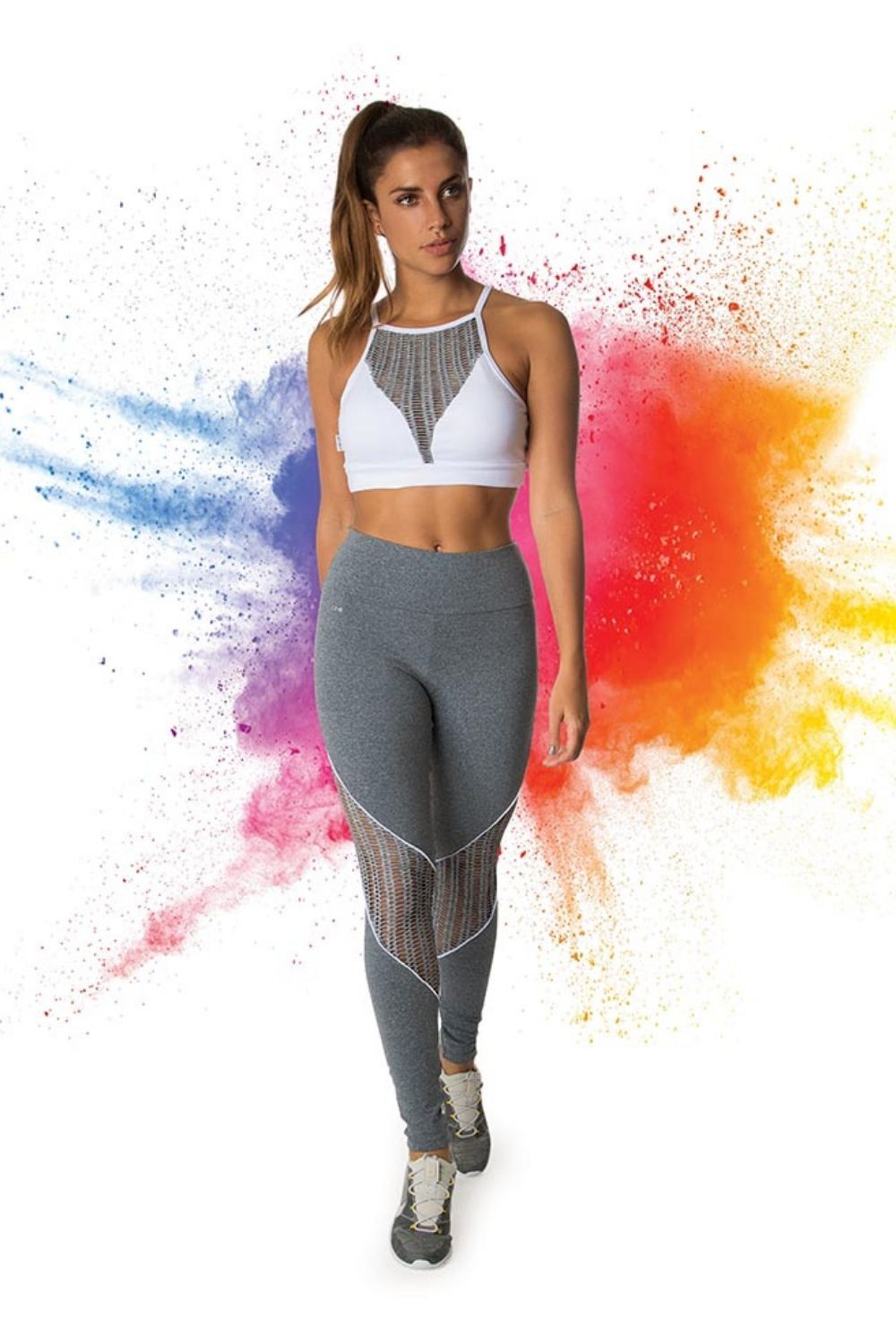 LEGGING COM TELA MESCLA E VIÉS VIVO BRANCO