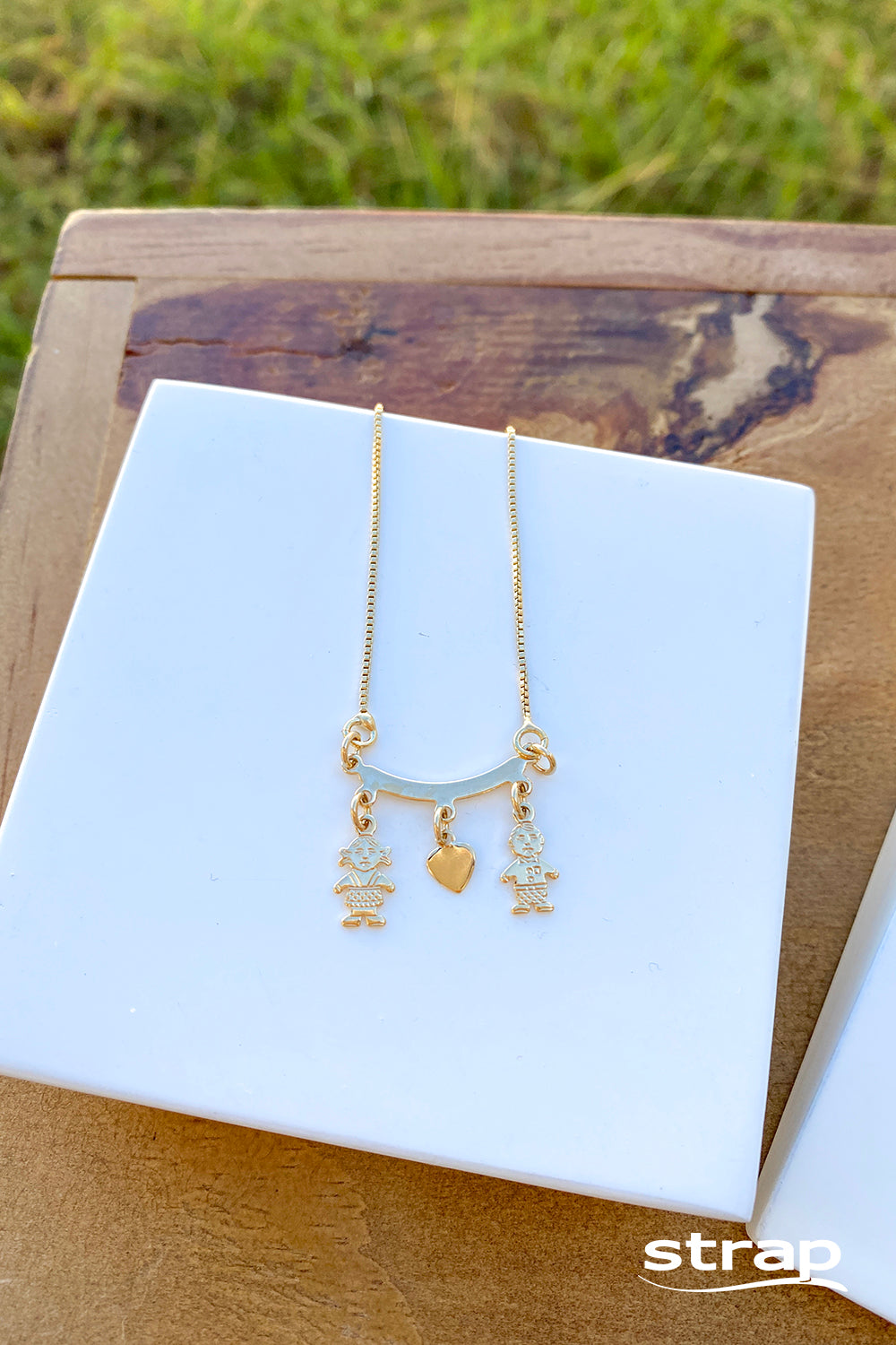 COLAR CASAL DE FILHOS FOLHEADO A OURO 18K