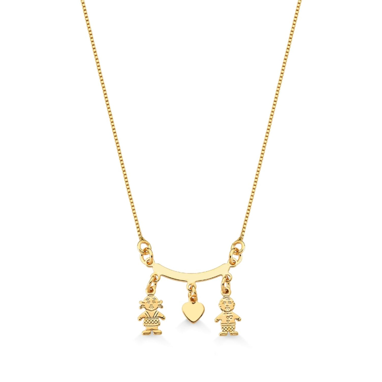 COLAR CASAL DE FILHOS FOLHEADO A OURO 18K
