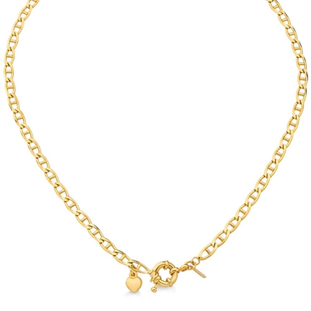 COLAR CHOKER ELO LACRE COM FECHO BOIA FOLHEADO A OURO 18K