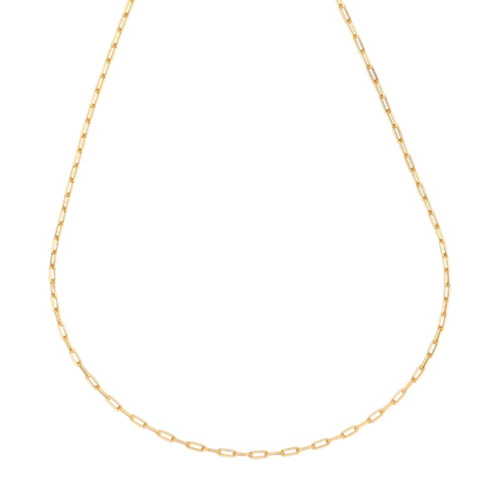 CORRENTE ELO 60 CM FOLHEADA A OURO 18K