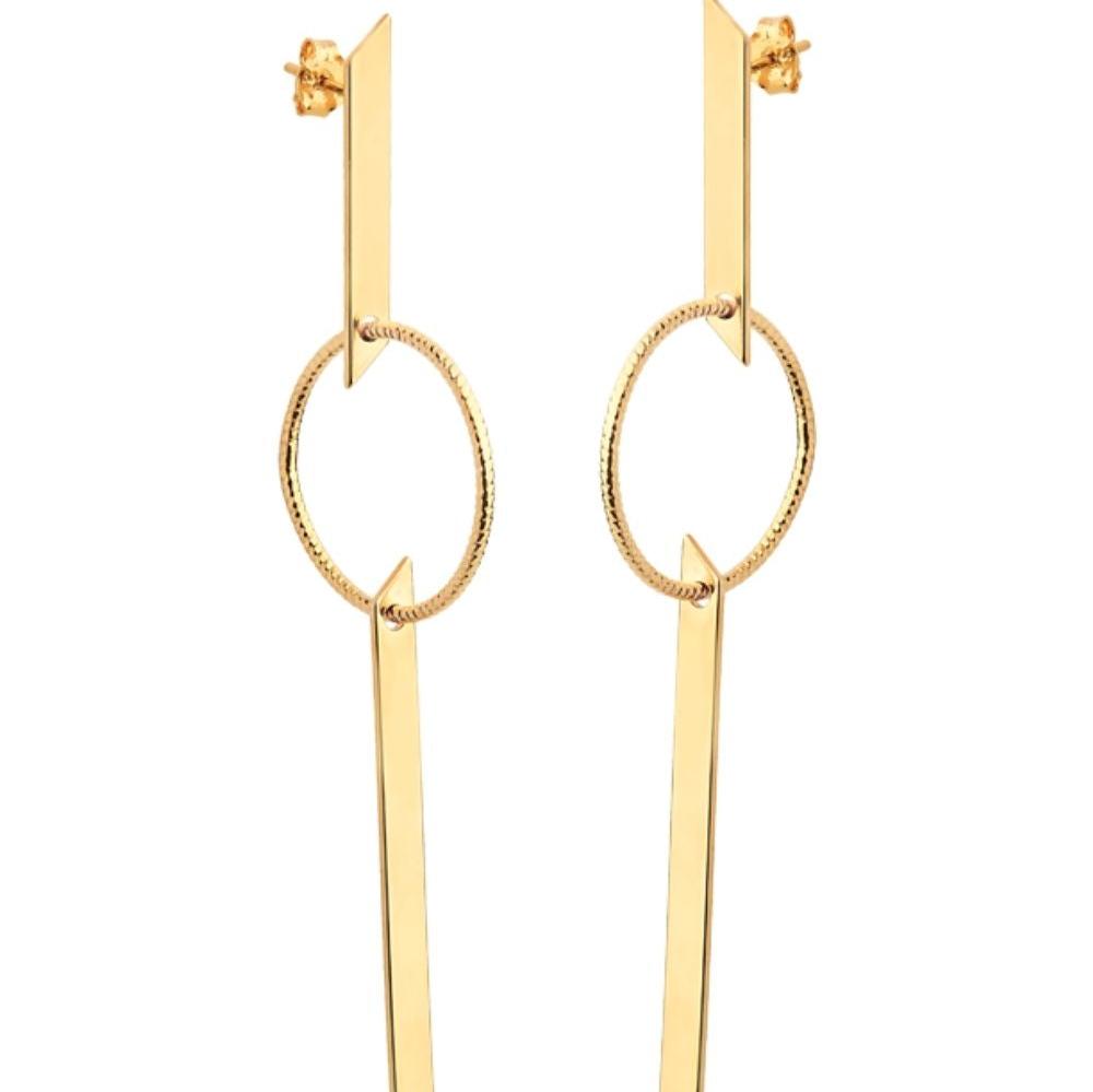 BRINCO PALITO COM CÍRCULO FOLHEADO A OURO 18K
