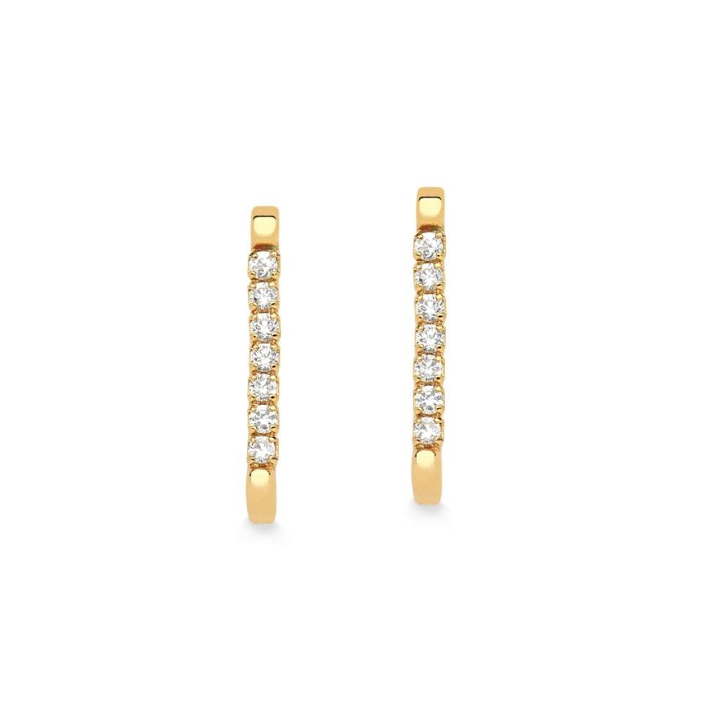 BRINCO MINI EAR HOOK COM ZIRCÔNIAS FOLHEADO A OURO 18K