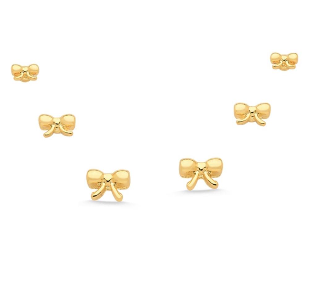MINI BRINCO TRIO LAÇO FOLHEADO A OURO 18K