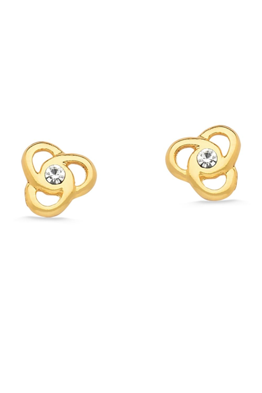 MINI BRINCO TRÊS ELOS FOLHEADO A OURO 18K
