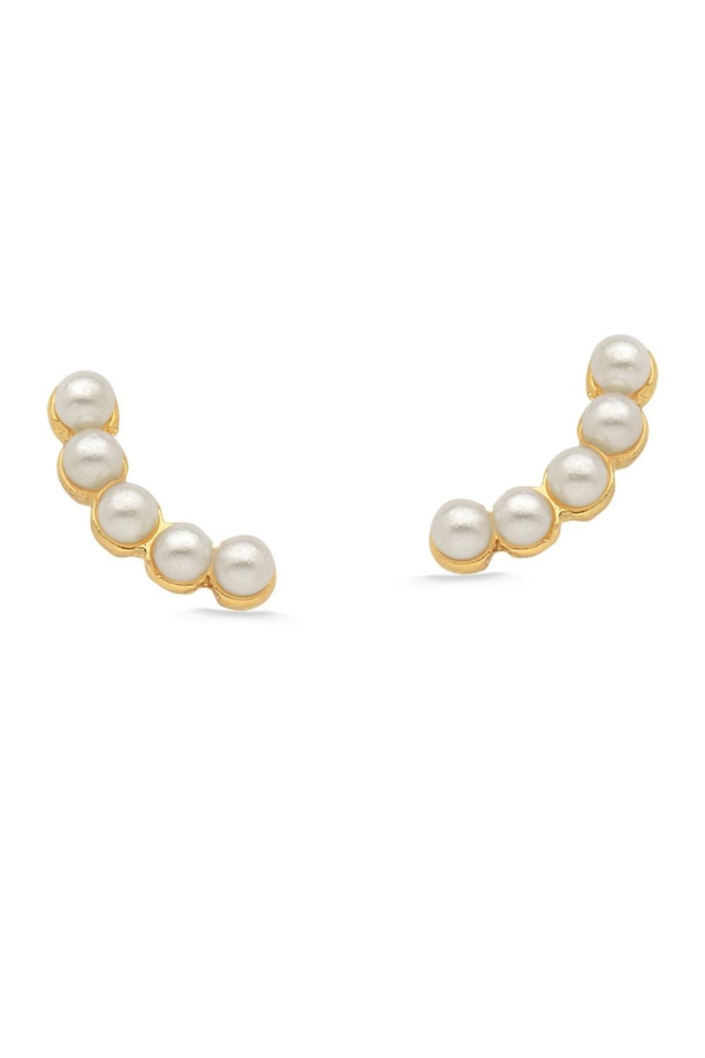 BRINCO MINI COM PÉROLAS FOLHEADO A OURO 18K