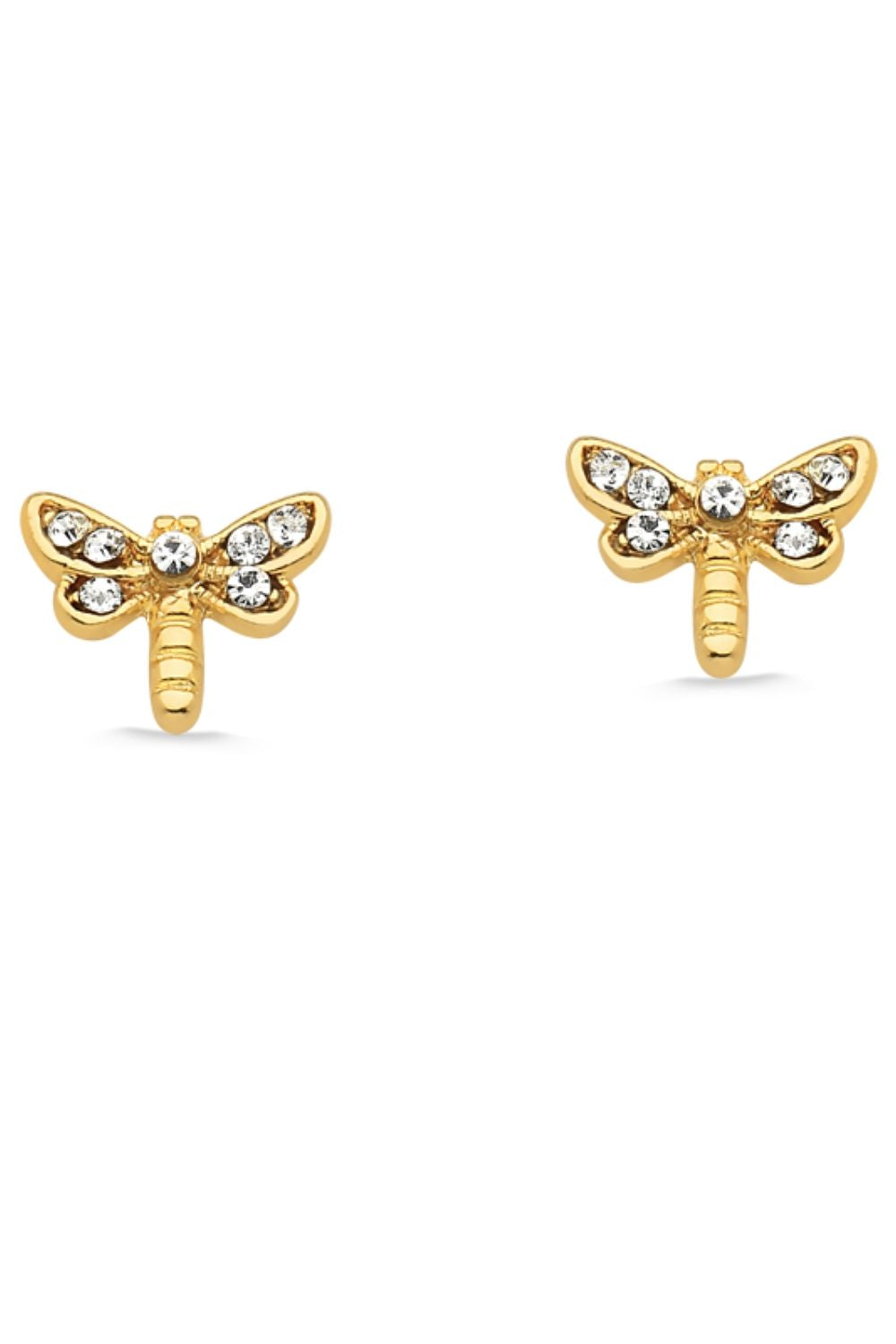 BRINCO MINI LIBÉLULA FOLHEADO A OURO 18K