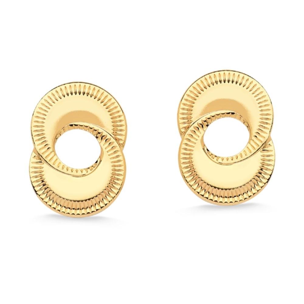 BRINCO DOIS CÍRCULOS FOLHEADO A OURO 18K
