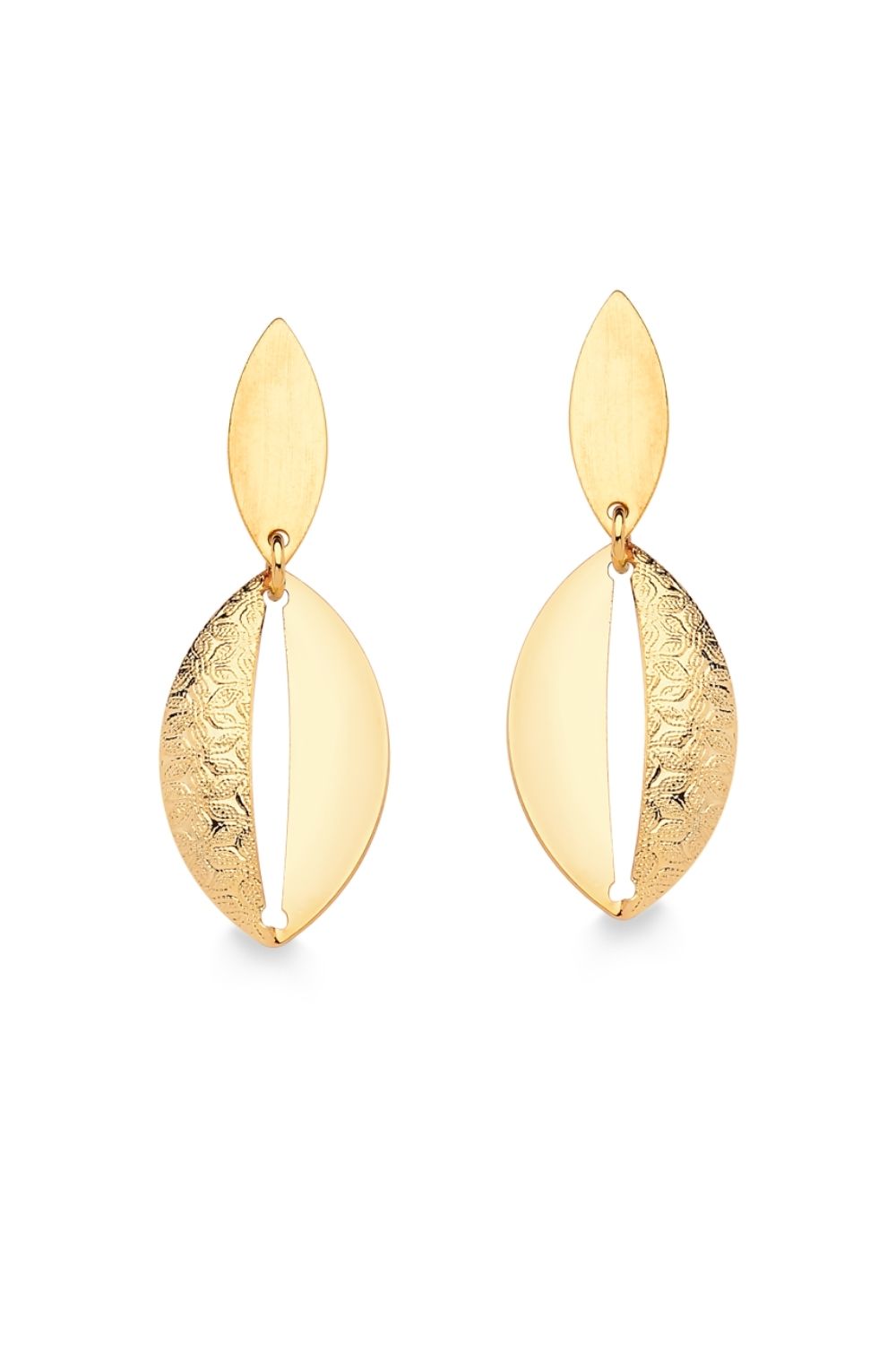 BRINCO FOLHA FOLHEADO A OURO 18K