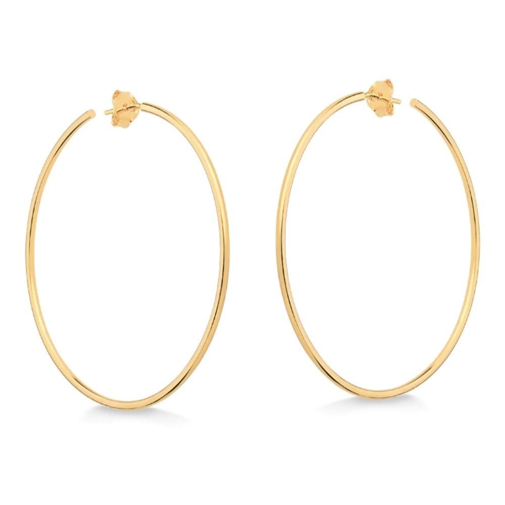 BRINCO DE ARGOLA TRADICIONAL LISA COM 5 CM DE DIÂMETRO FOLHEADO A OURO 18K
