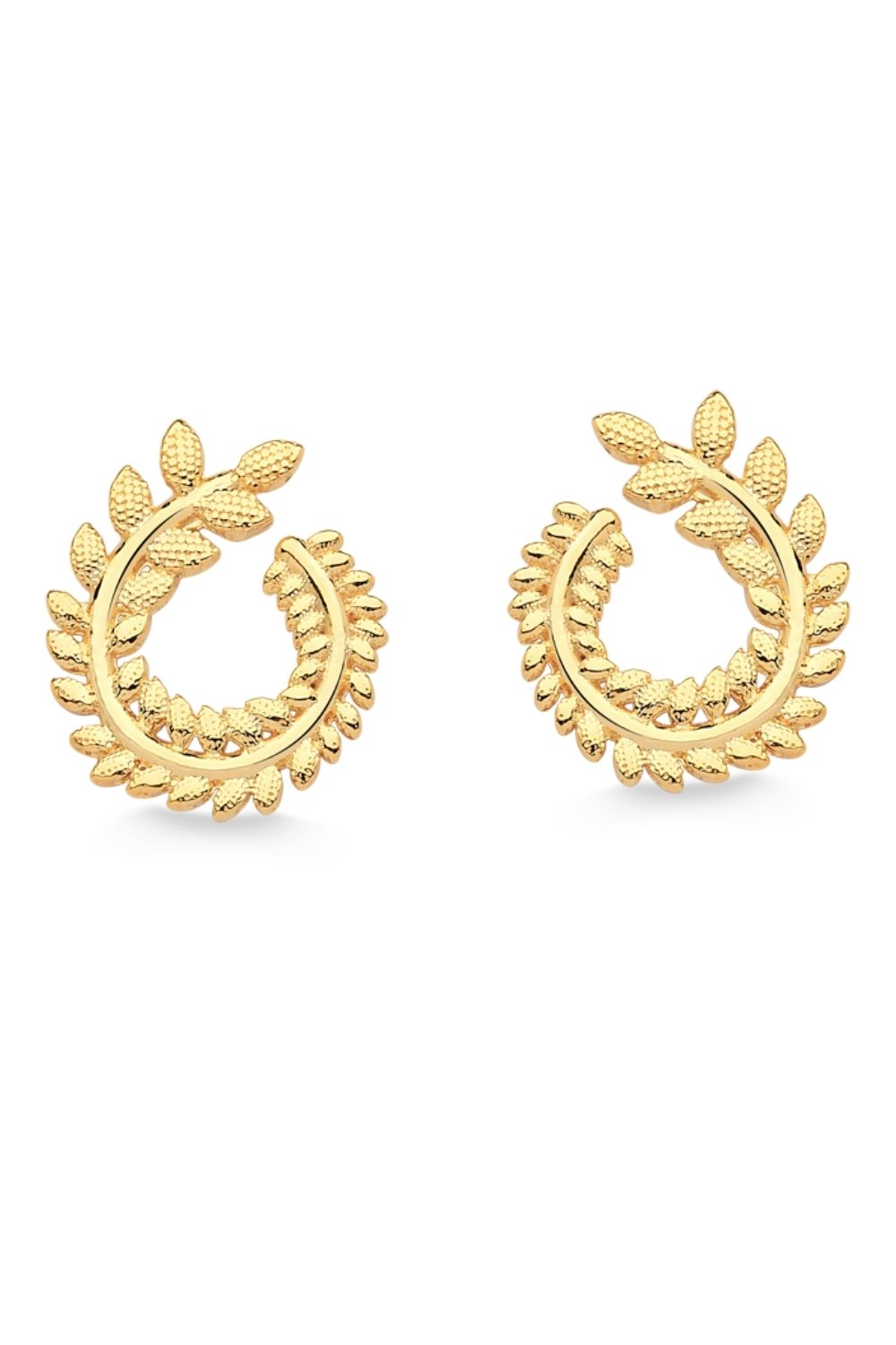 BRINCO COROA DE LOURO FOLHEADO A OURO 18K