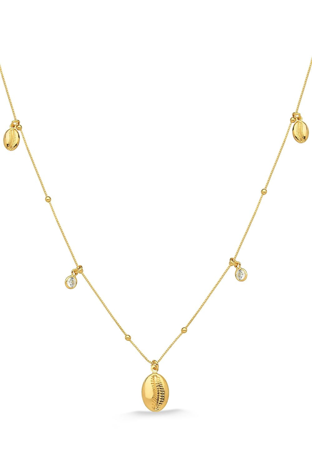 COLAR DE BÚZIOS FOLHEADO A OURO 18K