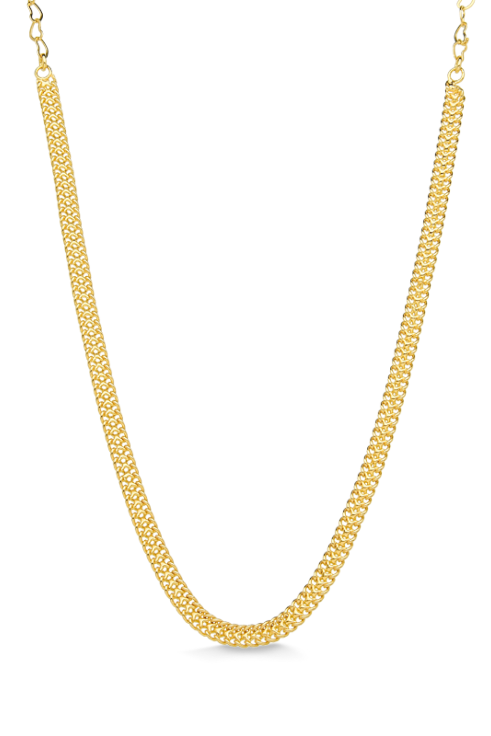 COLAR CHOKER LARGA COM EXTENSOR EM CORAÇÕES FOLHEADA A OURO 18K