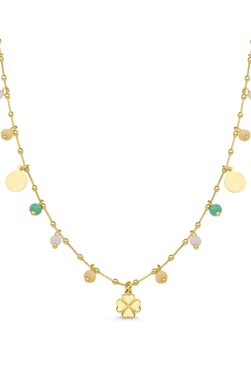 COLAR CHOKER DELICADO COM PINGENTES FOLHEADO A OURO 18K