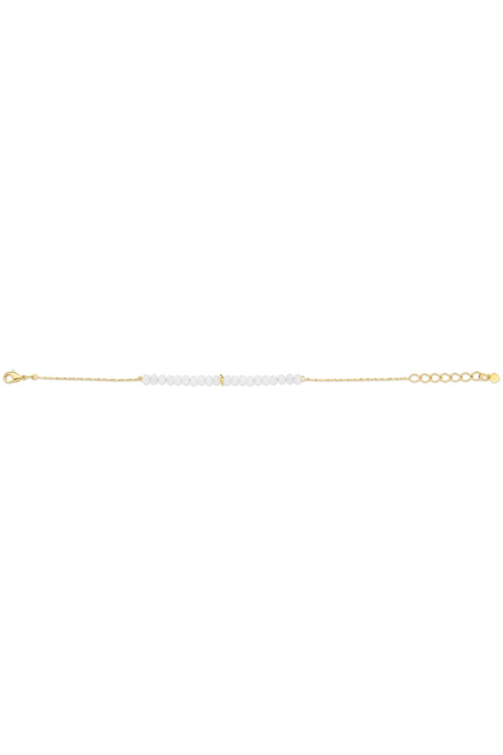 PULSEIRA DELICADA COM PEDRAS BRANCAS PEQUENAS FOLHEADA A OURO 18K