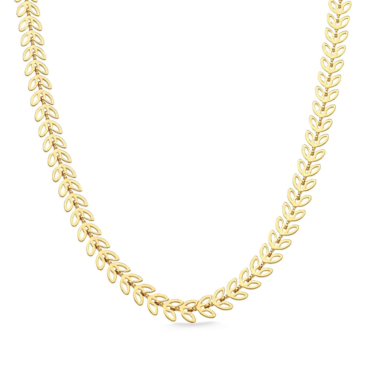 COLAR CHOKER FOLHAS FOLHEADO A OURO 18K