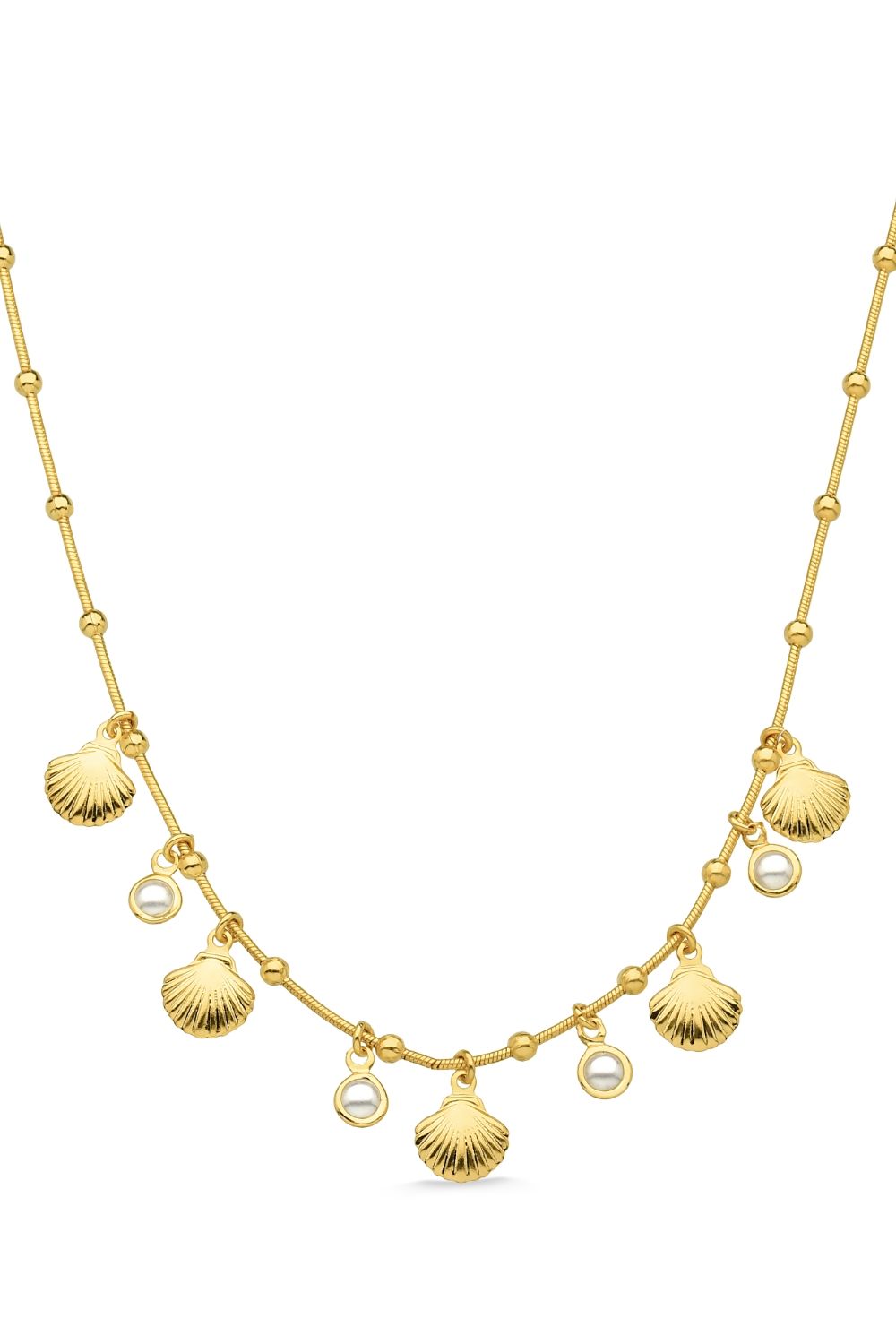 COLAR CHOKER MOTIVOS DO MAR FOLHEADO A OURO 18K