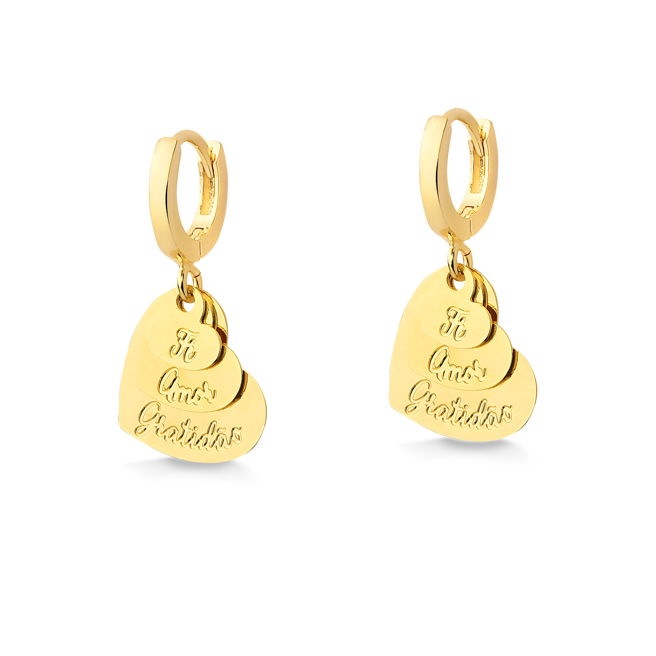BRINCO FE AMOR E GRATIDÃO FOLHEADO A OURO 18K