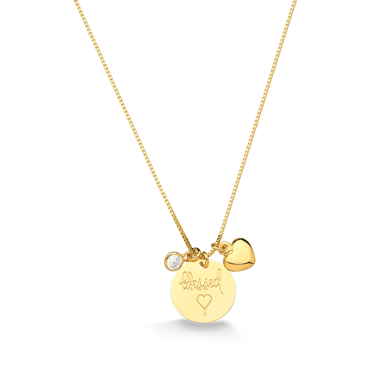 COLAR BLESSED FOLHEADO A OURO 18K