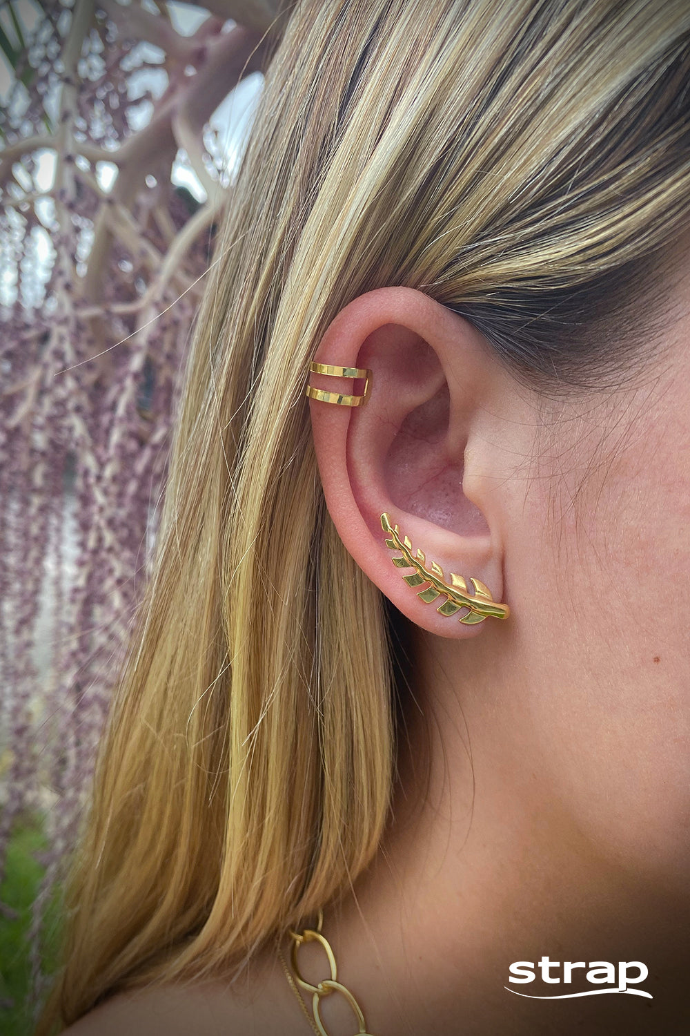BRINCO FOLHA FOLHEADO A OURO 18K