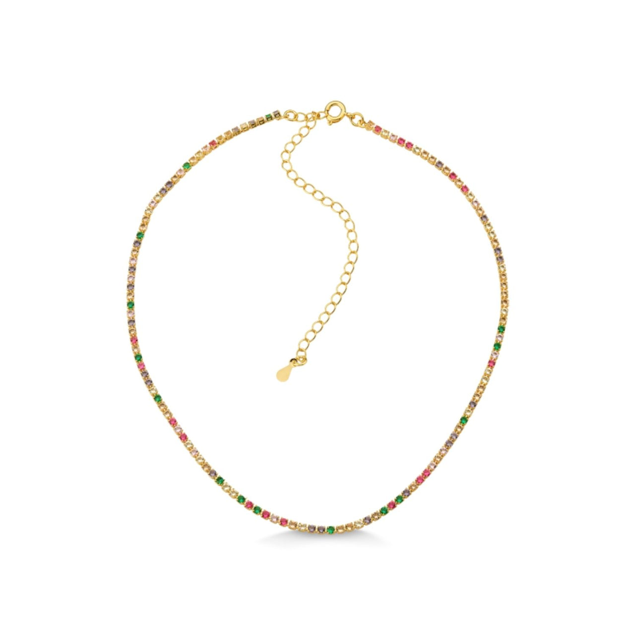 COLAR CHOKER RIVIEIRA COLORIDA FOLHEADO A OURO