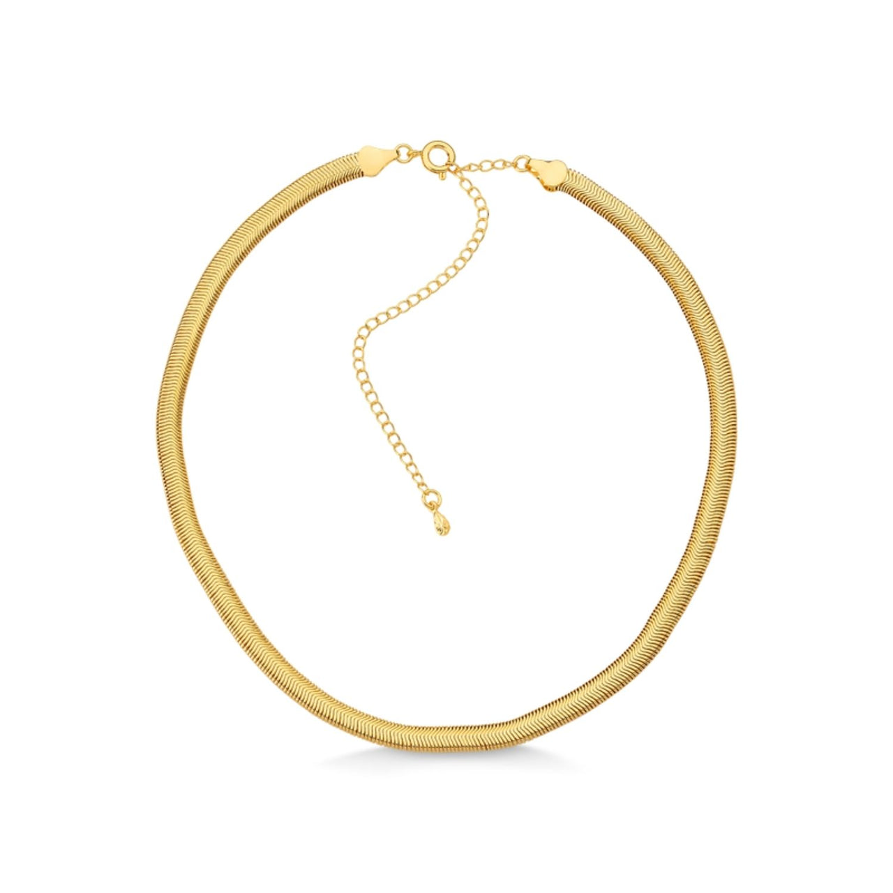 COLAR CHOKER FIO ALEMÃO 35CM DE COMPRIMENTO (4MM) LARGURA FOLHEADO A OURO 18K
