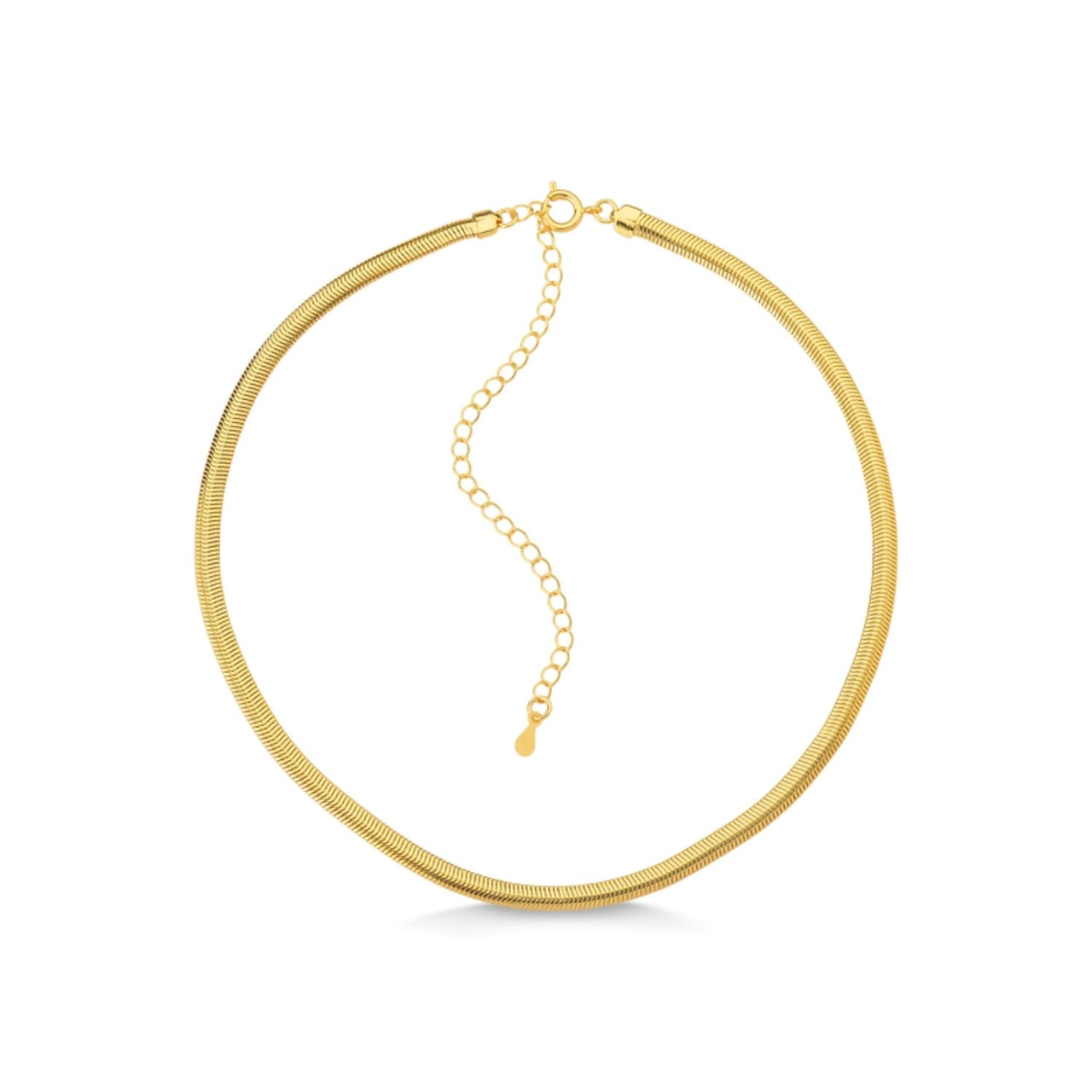 COLAR CHOKER FIO ALEMÃO 35CM DE COMPRIMENTO (2MM DE LARGURA ) FOLHEADO A OURO 18K