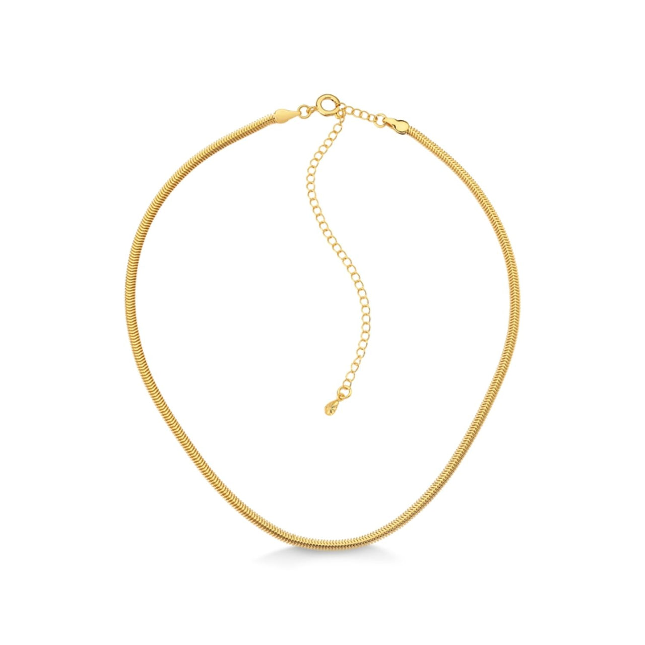 COLAR CHOKER RABO DE RATO 35CM COMPRIMENTO (2MM LARGURA) FOLHEADO A OURO 18K