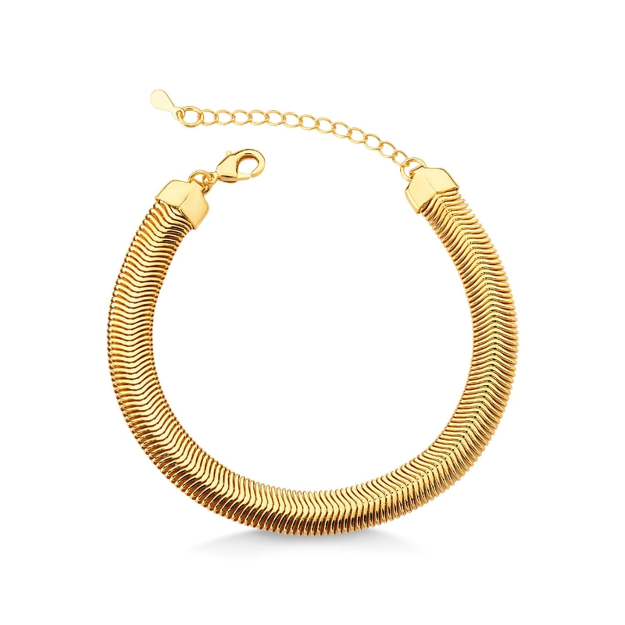 PULSEIRA FIO ALEMÃO 8MM LARGURA FOLHEADO A OURO 18K