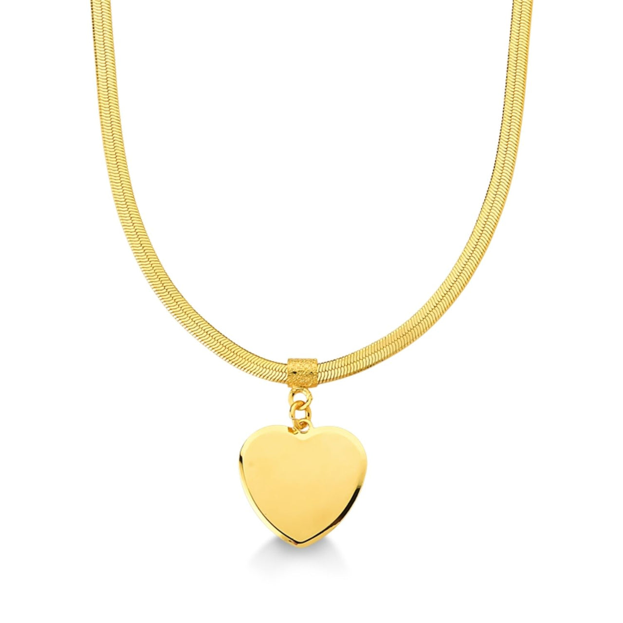 COLAR FITA COM PINGENTE DE CORAÇÃO FOLHEADO A OURO 18K