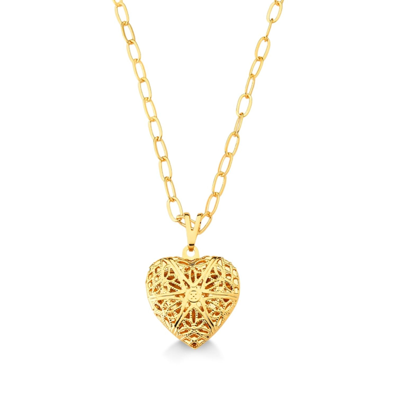 COLAR COM PINGENTE DE RELICARIO FOLHEADO A OURO 18K
